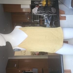 Bright gold strapless top